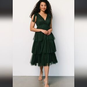 NWT Baltic born emerald green tulle dress size medium